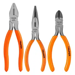 TRUPER - Alicates de electricista 3 piezas mango pvc,