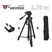 WEIFENG - Tripode Parante 1.70 M+adaptador Para Celular + Funda WT-3560BT- NEGRO