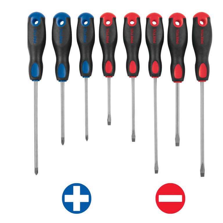Juego Desarmadores, 8 Pz, Mango Comfort Grip,