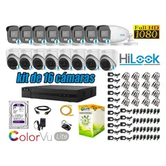 HILOOK - CÁMARAS SEGURIDAD KIT 16 FULL HD - COLORVU LITE NOCHE COLOR 2TB