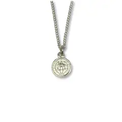 SANTORAL - Dije de San Benito Mini y Cadena - Plata