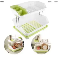 GENERICO - Escurridor de platos 2 niveles con drenaje