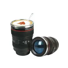 GENERICO - Taza mug de lentes fotografico tapa de vidrio de calidad