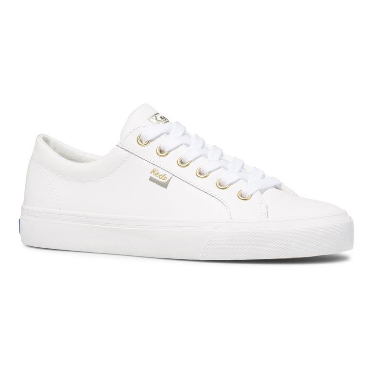 Zapatilla Jump Kick Leather White Gold