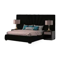 GENERICO - Cama Tapizada Libia 2 Plazas color Chocolate