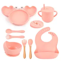 OEM - Platos para bebes - plato de silicona bebe rosado