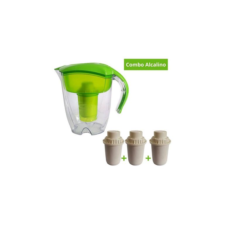 Jarra alcalina verde 3.5 litros + 3 filtros