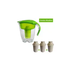 GENERICO - Jarra alcalina verde 3.5 litros + 3 filtros