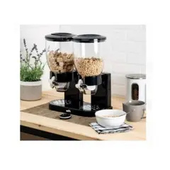 GENERICO - Dispensador de cereales dobles negro de calidad