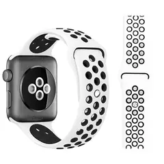 GENERICO - Correa Sport Deportiva Silicona para Apple Watch BLANCO 38mm