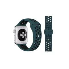 GENERICO - Correa Sport Deportiva Silicona para Apple Watch VERDE 38mm
