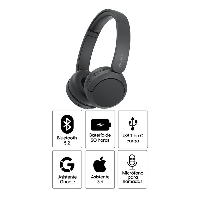 AUDIFONOS BLUETOOTH ON EAR CH520 - NEGRO
