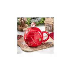 GENERICO - Tazas navideñas de ceramica de calidad roja