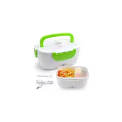 GENERICO - Lonchera electrica portatil verde + cucharita