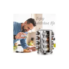 GENERICO - Organizador condimentero giratorio de 16 pcs-acero