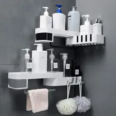 GENERICO - Estante de ducha esquinero plegable organizador a prueba de agua