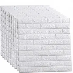 GENERICO - Papel tapiz ladrillo decorativo 3d autoadhesivo 7mm - color blanco