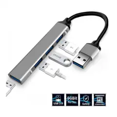 OEM - HUB USB 4 Puertos USB 3.0 de ALUMINIO para PC, Laptop y Android