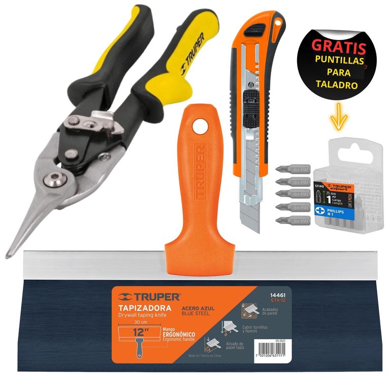 Herramientas para drywall espátula tijera cuchilla otros