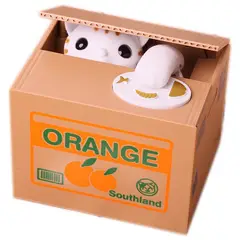 GENERICO - Alcancía automática modelo gatito roba monedas - multicolor