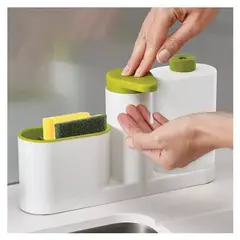 GENERICO - Organizador dispensador de jabon liquido, ayudin 3 en 1