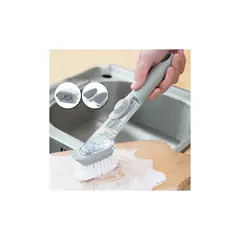 GENERICO - Cepillo para lavavajilla con dispensador + cabezal de esponja