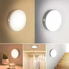 BLOEM - Luz led blanca reflector circular sensor de movimiento recargable