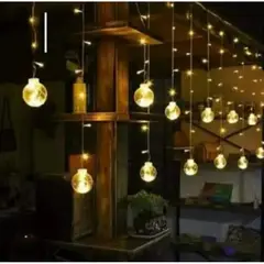 GENERICO - Luces LED Cascada Guirnalda con Esferas Navideñas CÁLIDO
