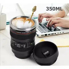 GENERICO - Taza termica en forma de lente fotografico negro