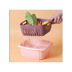 GENERICO - Taper escurridor multifuncional 2 en 1 con tapa