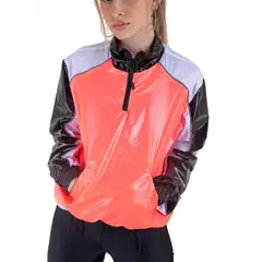 KINETIX - Casaca Cortavientos Deportiva Eclypse Coral Neón Mujer