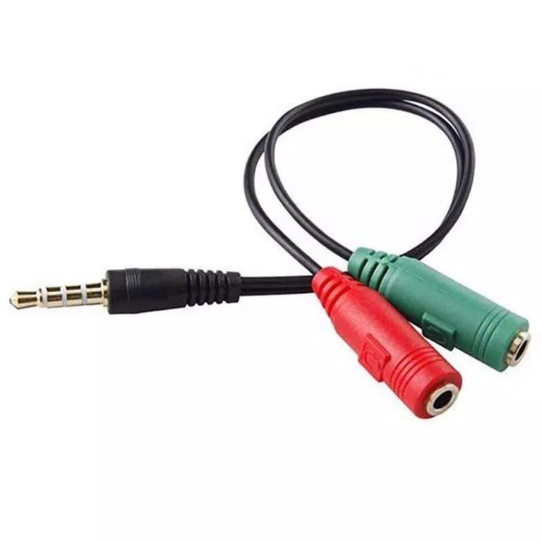 Adaptador Convertidor Splitter Audífonos Doble 3.5 mm a 1 Plug Laptop
