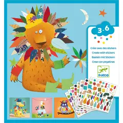 DJECO - - Crear Con Stickers - Animales