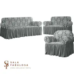SALA FABULOSA - Funda de mueble labrado 321 - Color Plomo