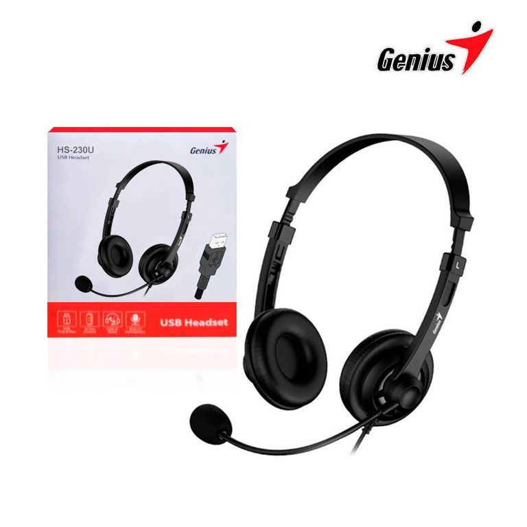 Audífono con Micrófono HS-230U USB para PC Laptop - Negro