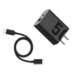 MOTOROLA - Cargador Turbo Power Puerto Dual 50W Cable USB-C Negro