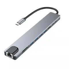 OEM - Adaptador Hub 10 en 1 Tipo C HDMI /RJ45 /USB 3,0 /Tarjeta SD -TF/ 87W