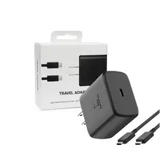 GENERICO - Cargador 45w USB-C para Samsung Carga Rápida Negro
