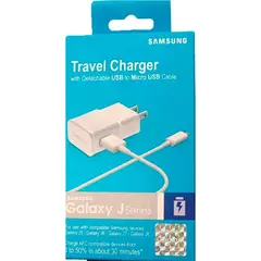 SAMSUNG - Cargador 1 5A Cable Micro USB-V8 serie J Blanco