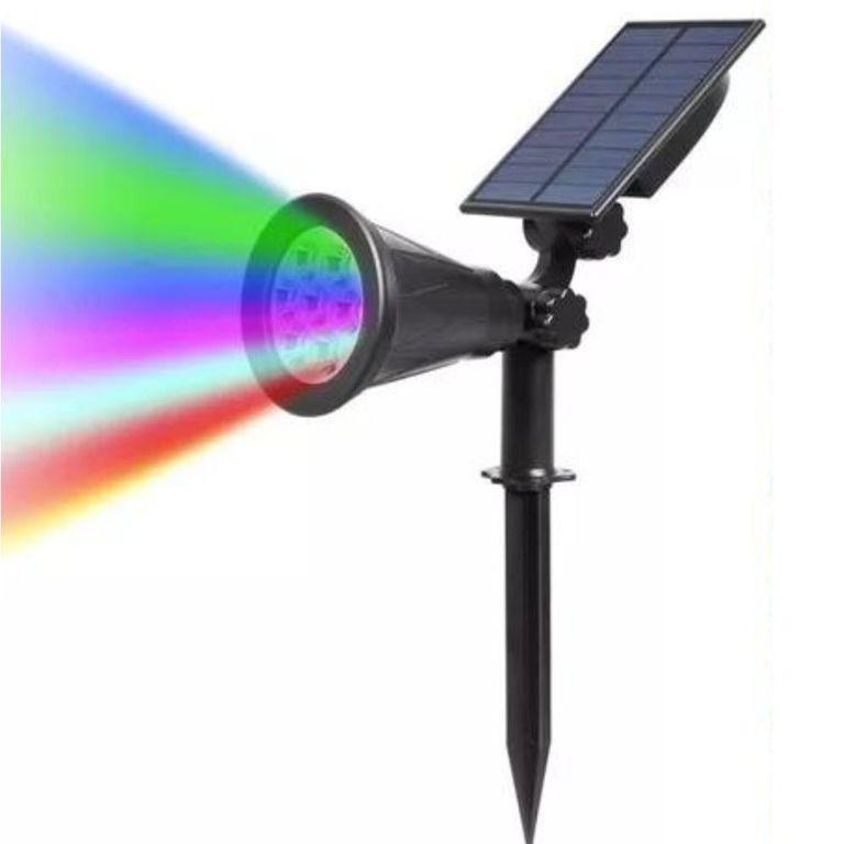 REFLECTOR SPOT LIGHT RECARGABLE CON ENERGIA SOLAR LUZ RGB
