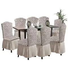 SALA FABULOSA - Funda de silla 8 piezas - Gris - Alto relieve espiral