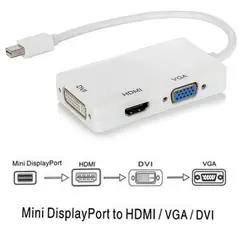 GENERICO - Adaptador dp mini display port a hdmi vga dvi mac laptop thunderbolt