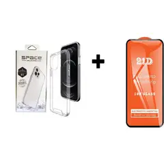CASE - Space y mica 21d para iphone 14 transparente