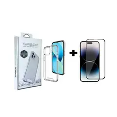 SPACE - Case Anticaida + Vidrio Templado iPhone 14 Pro Max Transparente