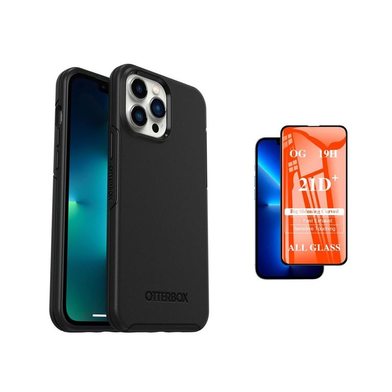 Case Symmetry iPhone 14 Pro Y Vidrio Templado Negro