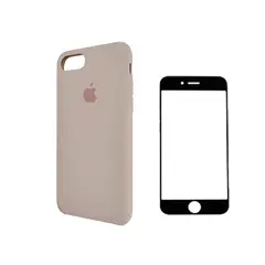GENERICO - Case Silicona Iphone 7/8/Se Nude + Mica De Vidrio Completo