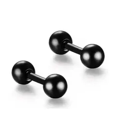 GENERICO - Oferta Aretes de Moda Piercing Punk Rock Negros en Acero Inoxidable