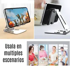 GENERICO - Holder soporte Plegable metal celular smartphone telefono regulable