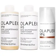 OLAPLEX - N°4 + N° 5 + N°6 Shampoo Reparador + Acondicionador + Crema
