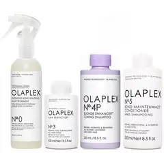 OLAPLEX - N°0 + N°3 + N°4P + N°5 Tratamiento Cabello Rubio